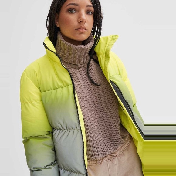 Noize Jackets & Blazers - Noize KALLIE Mid Length Puffer Vegan Neon Reflective Size Small NWT